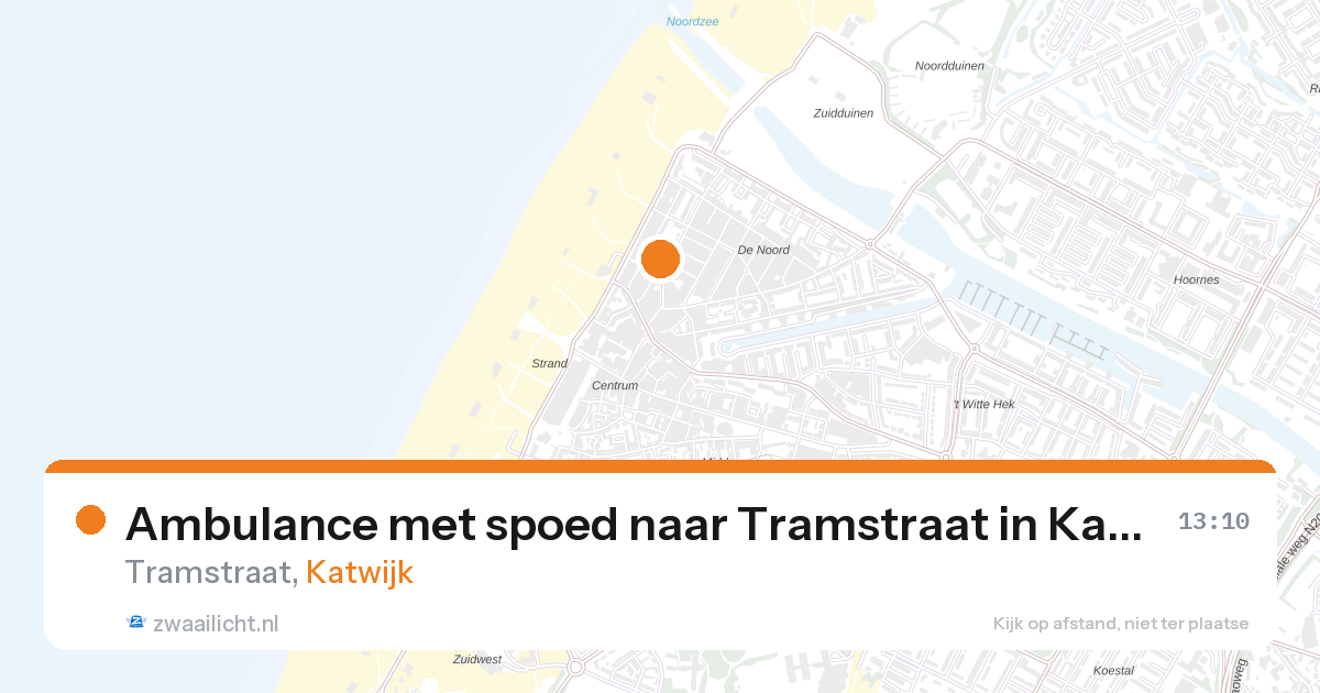 Ambulance met spoed naar Tramstraat in Katwijk — 7 jul 2026