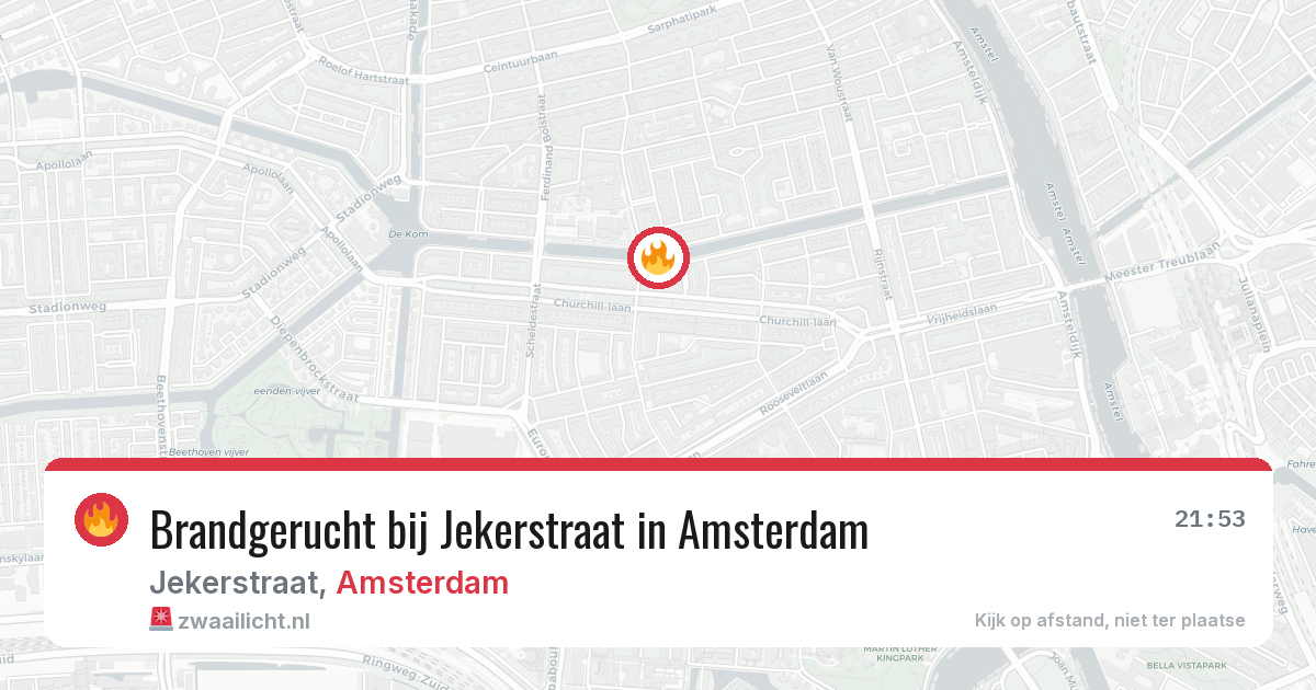 Brandgerucht bij Jekerstraat in Amsterdam — 25 mrt 2026