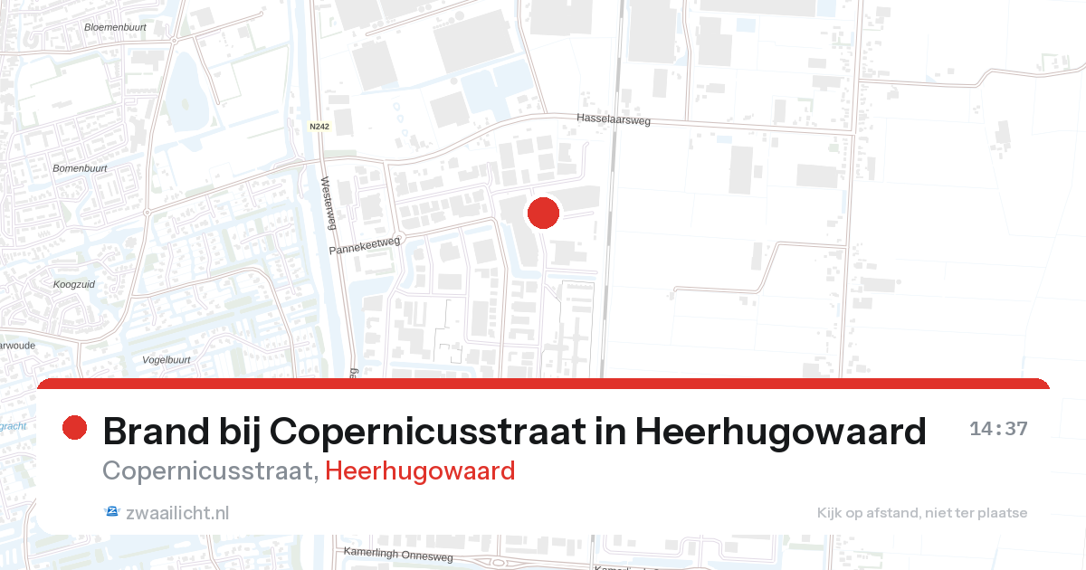 Brand bij Copernicusstraat in Heerhugowaard — 12 jun 2026