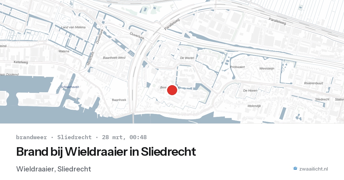 Brand bij Wieldraaier in Sliedrecht — 27 mrt 2026