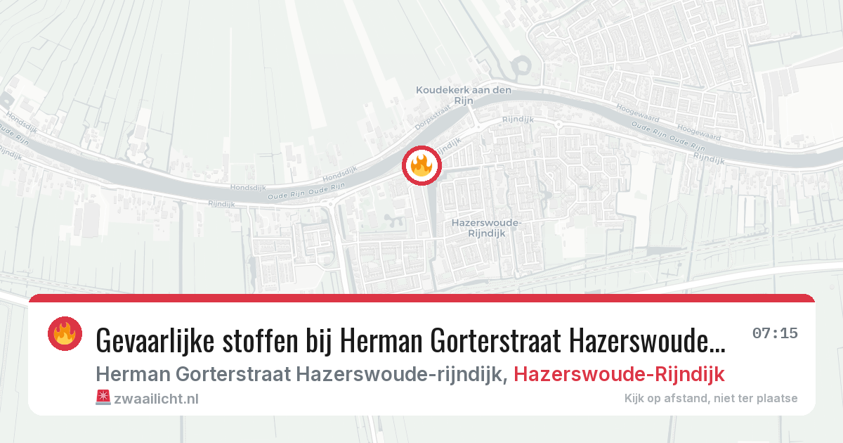 Gevaarlijke stoffen bij Herman Gorterstraat Hazerswoude-rijndijk in Hazerswoude-Rijndijk — 21 mei 2026