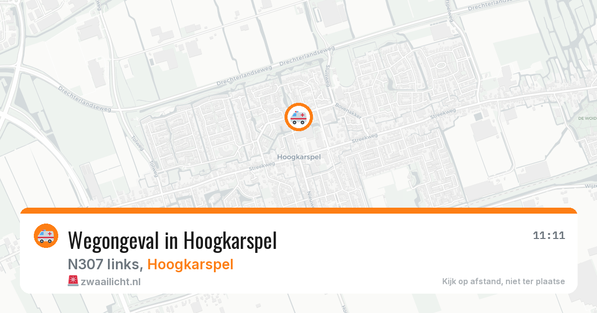 Wegongeval in Hoogkarspel — 20 jun 2026