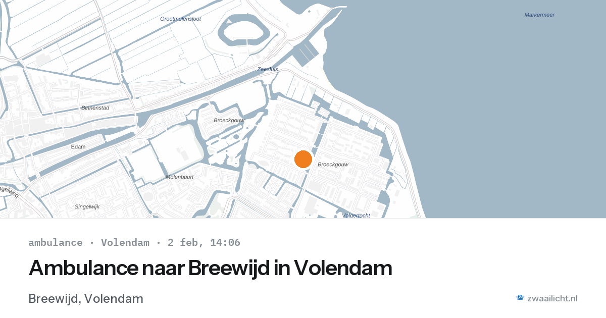 Ambulance naar Breewijd in Volendam — 2 feb 2026
