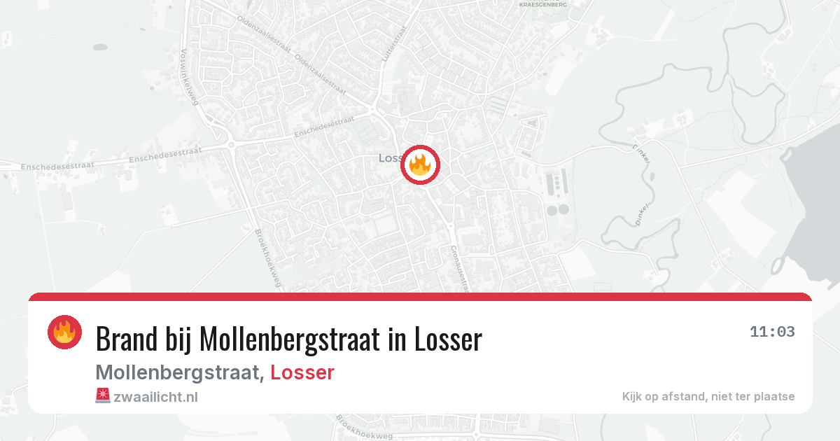 Brand bij Mollenbergstraat in Losser — 20 jun 2026
