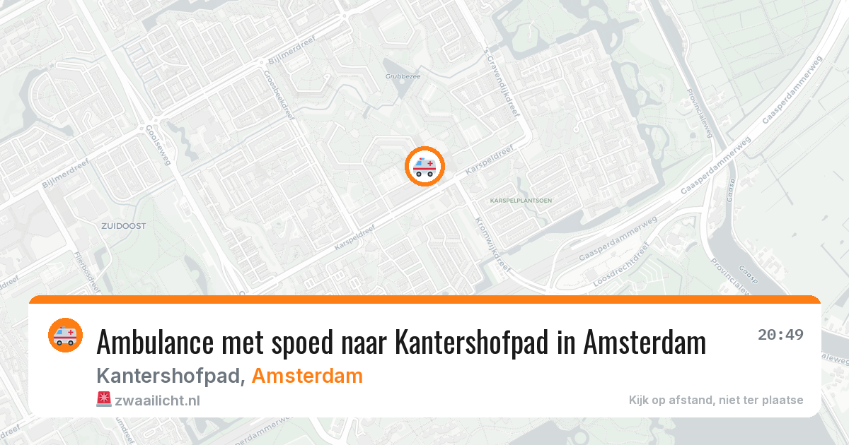 Ambulance met spoed naar Kantershofpad in Amsterdam — 20 mei 2026
