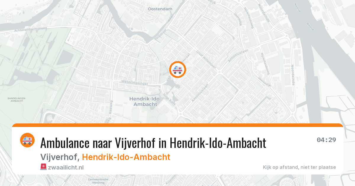 Ambulance naar Vijverhof in Hendrik-Ido-Ambacht — 23 apr 2026