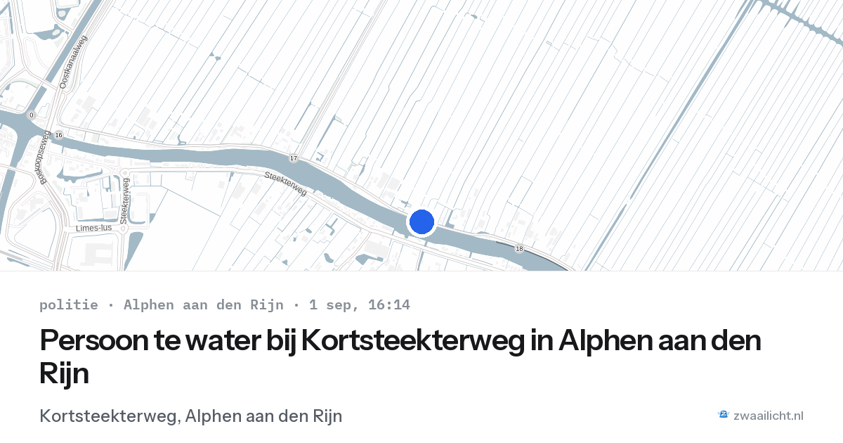 Persoon te water bij Kortsteekterweg in Alphen aan den Rijn — 1 sep 2026