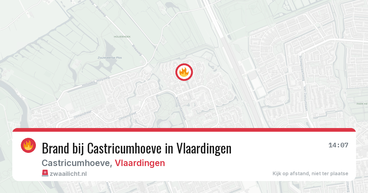 Brand bij Castricumhoeve in Vlaardingen — 1 jul 2026