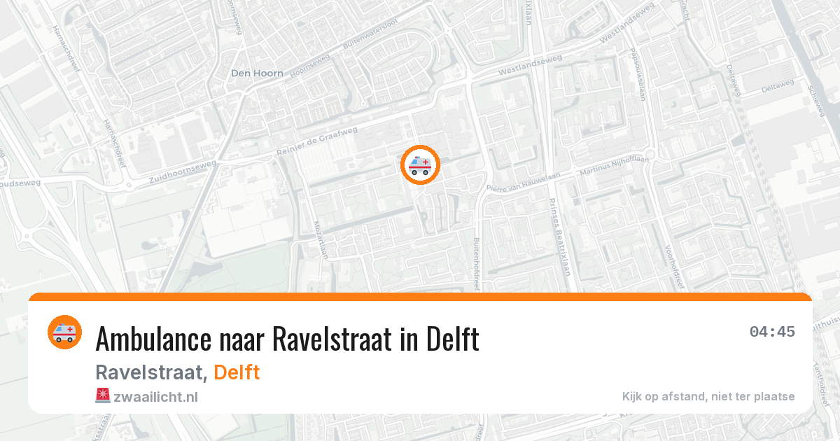 Ambulance naar Ravelstraat in Delft — 16 jul 2026