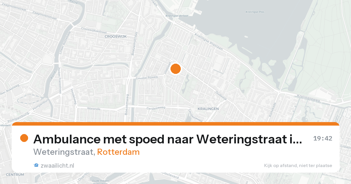 Ambulance met spoed naar Weteringstraat in Rotterdam — 17 aug 2026