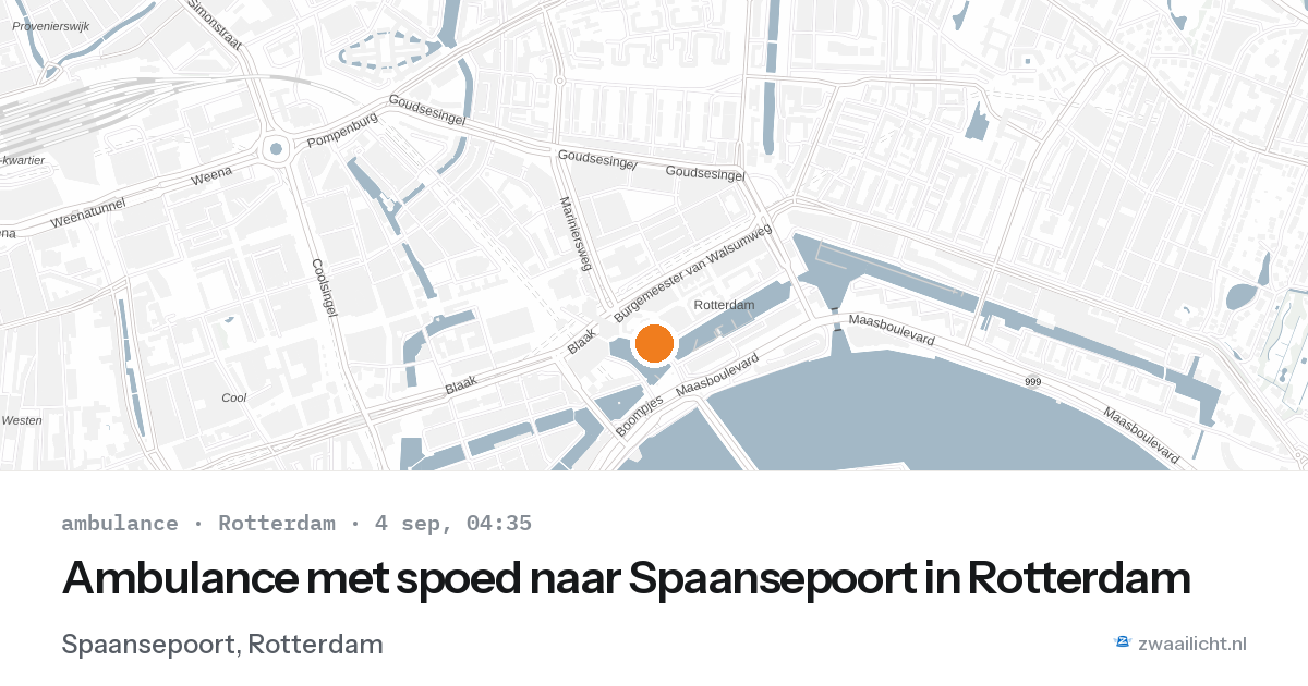 Ambulance met spoed naar Spaansepoort in Rotterdam — 4 sep 2026