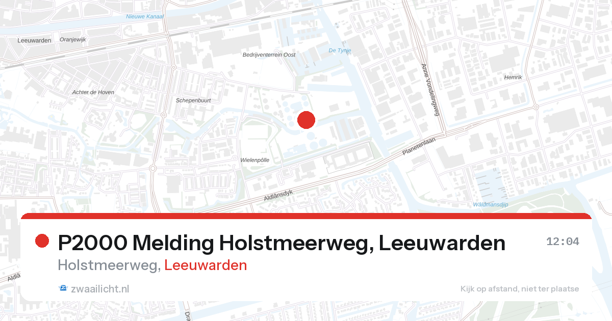 P2000 Melding Holstmeerweg, Leeuwarden — 26 aug 2026