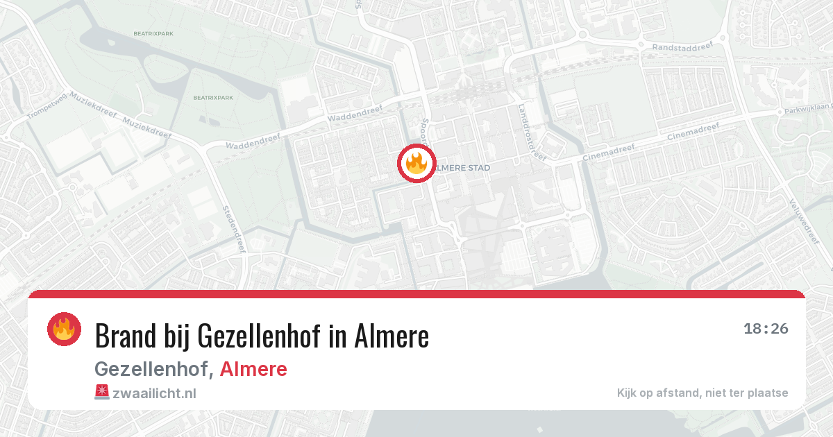 Brand bij Gezellenhof in Almere — 9 jul 2026