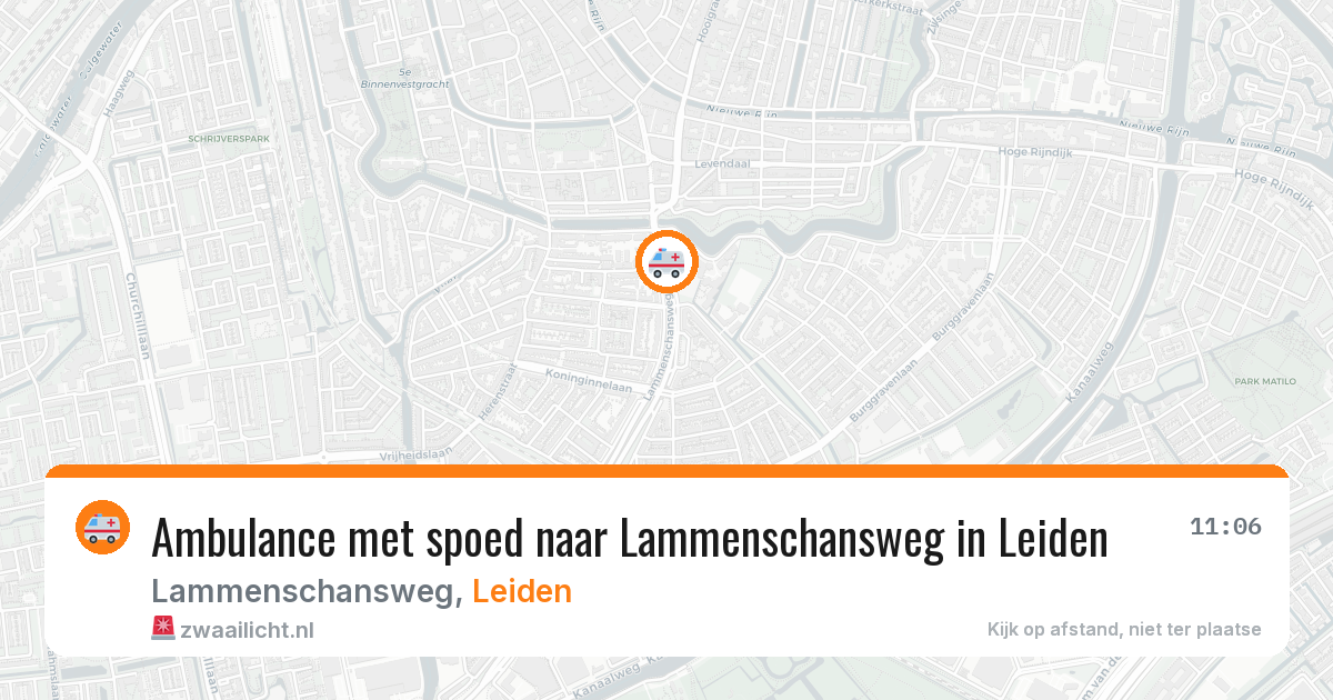 Ambulance met spoed naar Lammenschansweg in Leiden — 14 jul 2026