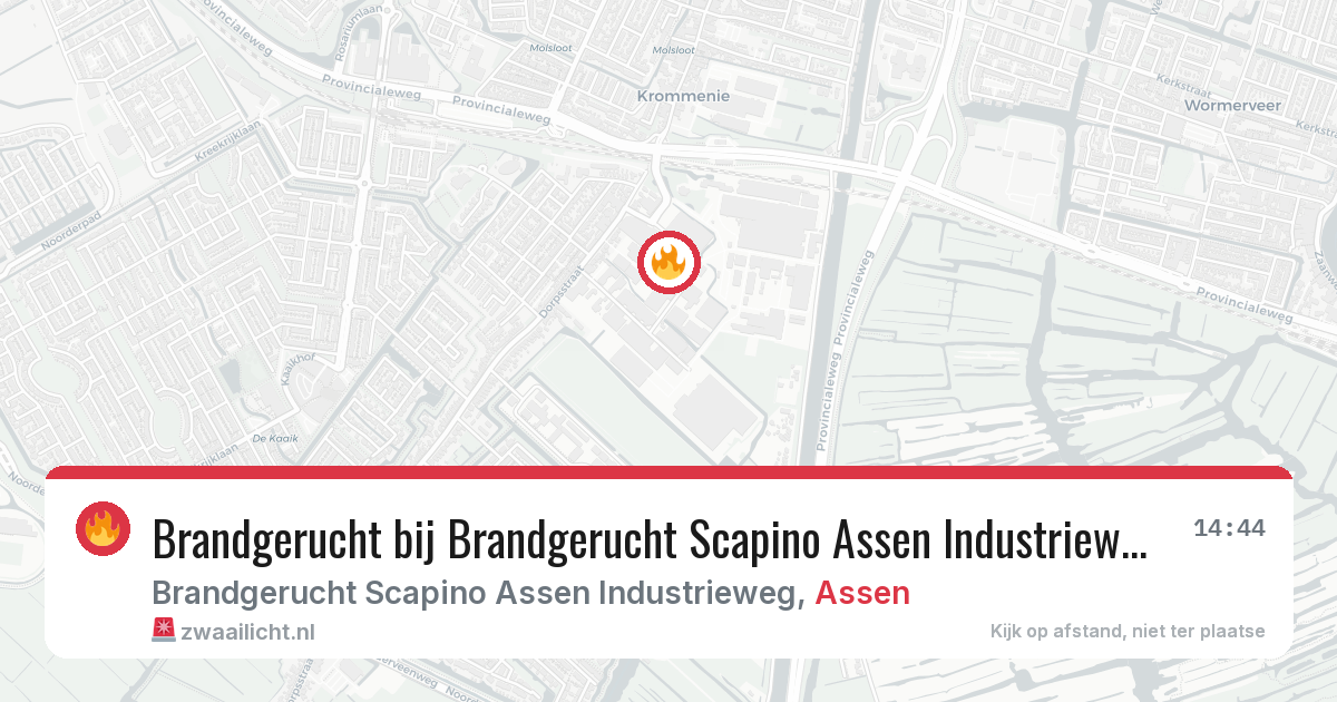 Brandgerucht bij Brandgerucht Scapino Assen Industrieweg in Assen — 8 feb 2026