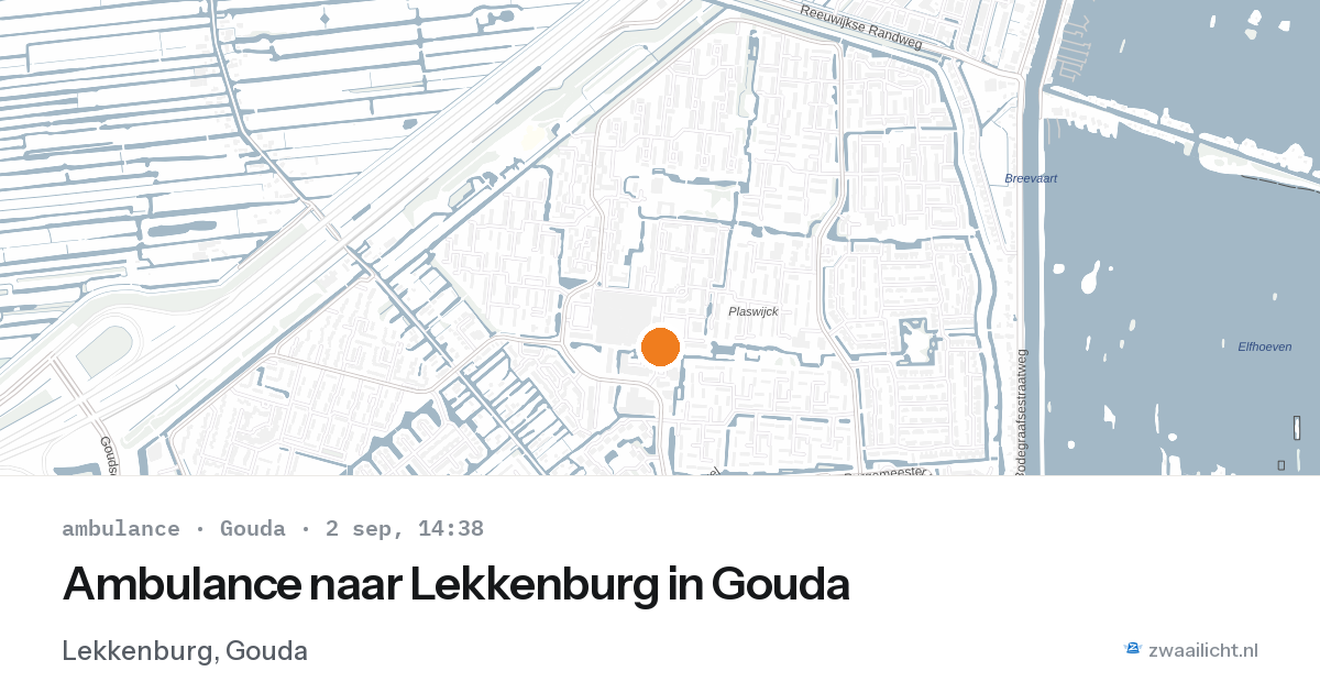 Ambulance naar Lekkenburg in Gouda — 2 sep 2026