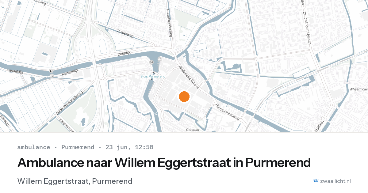 Ambulance naar Willem Eggertstraat in Purmerend — 23 jun 2026