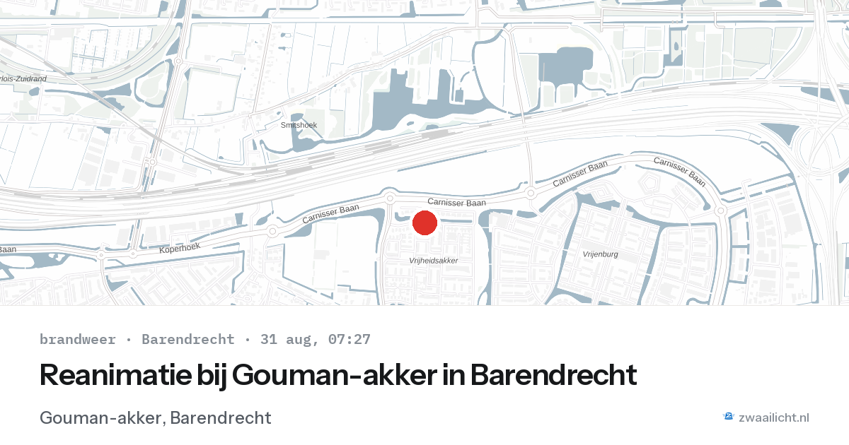 Reanimatie bij Gouman-akker in Barendrecht — 31 aug 2026