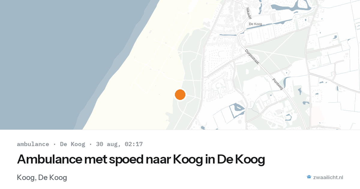Ambulance met spoed naar Koog in De Koog — 30 aug 2026