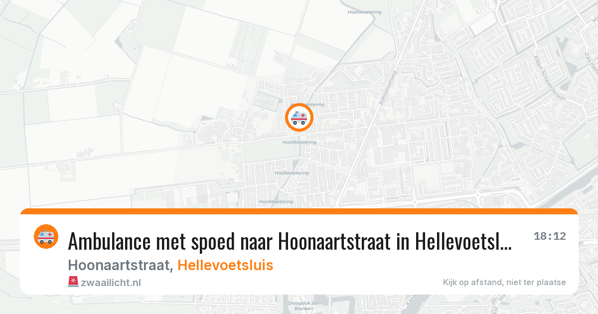 Ambulance met spoed naar Hoonaartstraat in Hellevoetsluis — 10 aug 2026