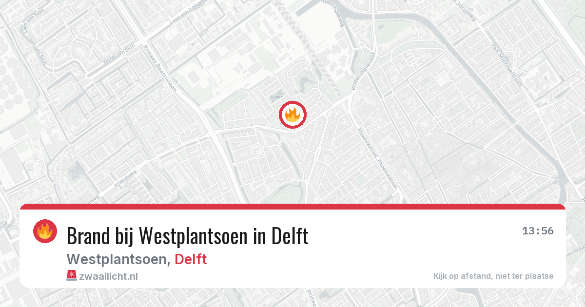 Brand bij Westplantsoen in Delft — 30 jul 2026