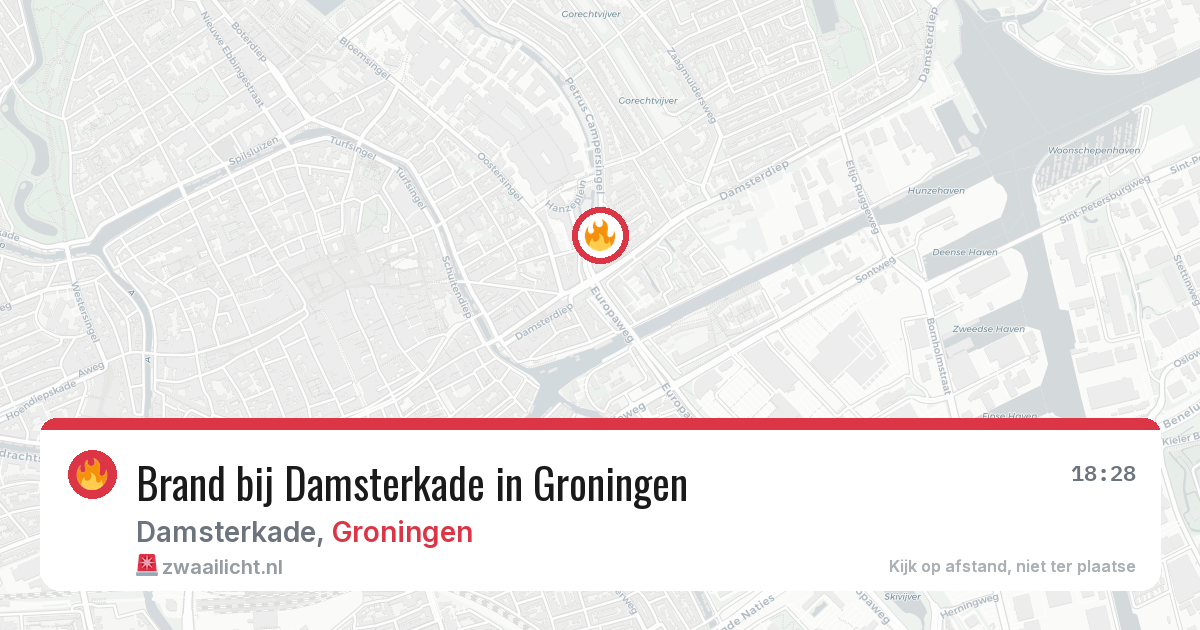 Brand bij Damsterkade in Groningen — 14 jul 2026