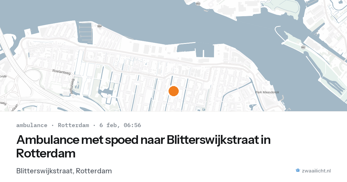 Ambulance met spoed naar Blitterswijkstraat in Rotterdam — 6 feb 2026