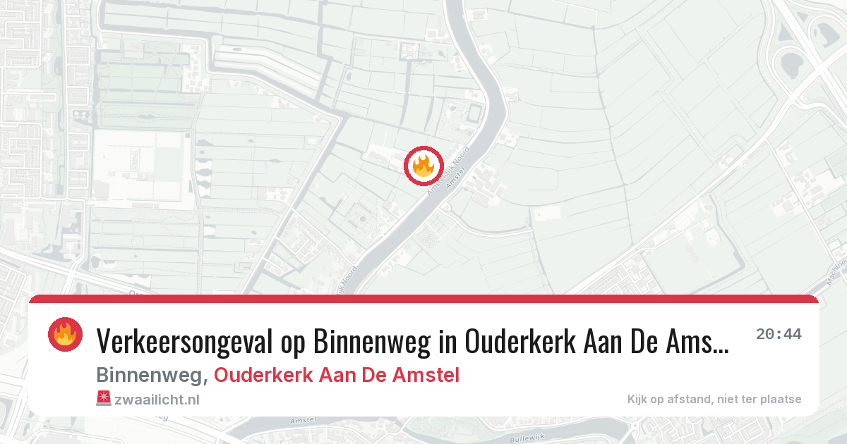 Verkeersongeval op Binnenweg in Ouderkerk Aan De Amstel — 6 jul 2026