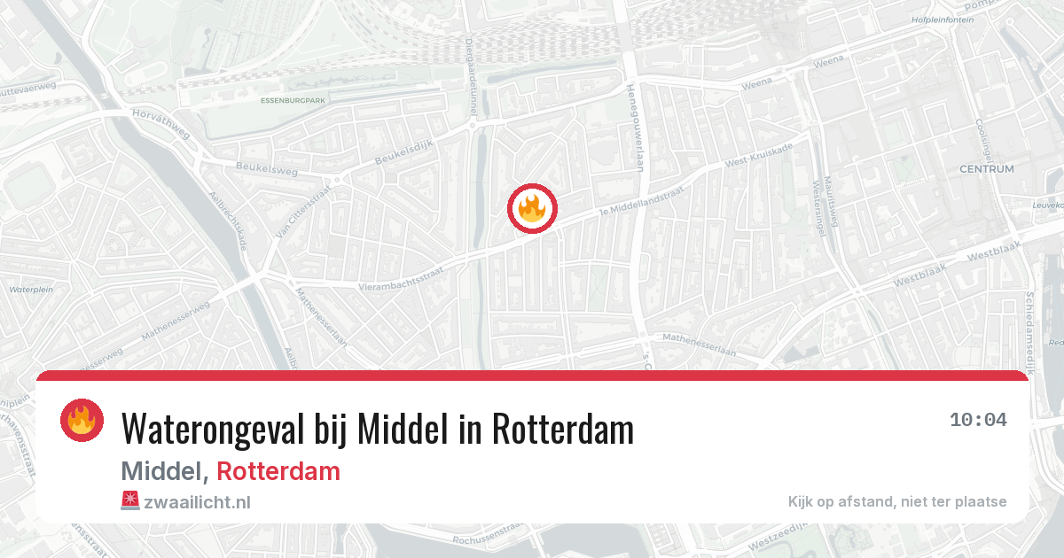Waterongeval bij Middel in Rotterdam — 3 aug 2026