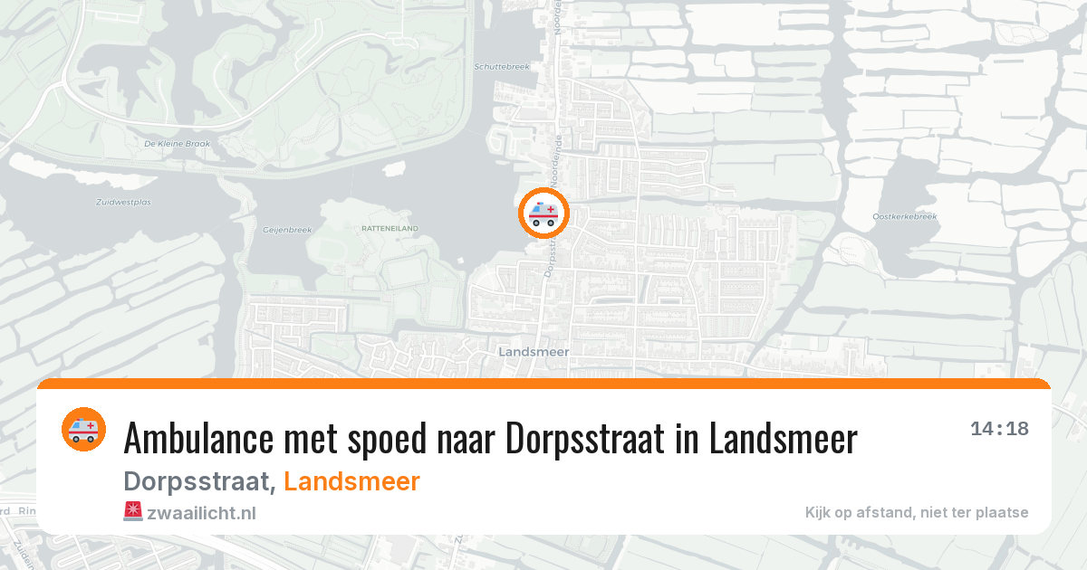 Ambulance met spoed naar Dorpsstraat in Landsmeer — 10 aug 2026