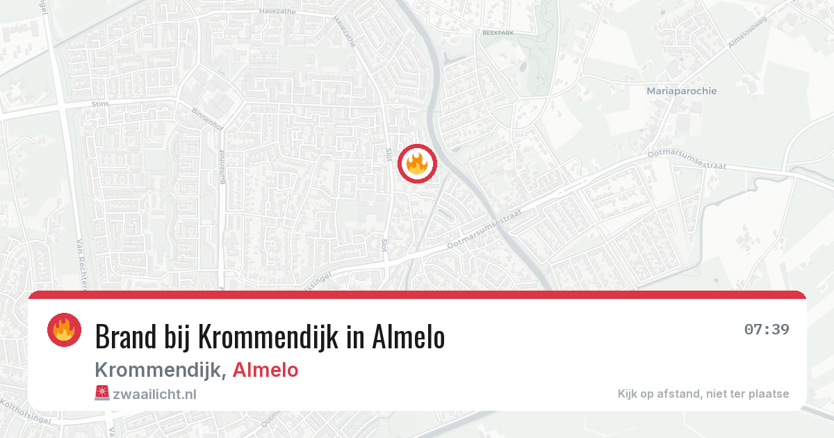 Brand bij Krommendijk in Almelo — 6 aug 2026