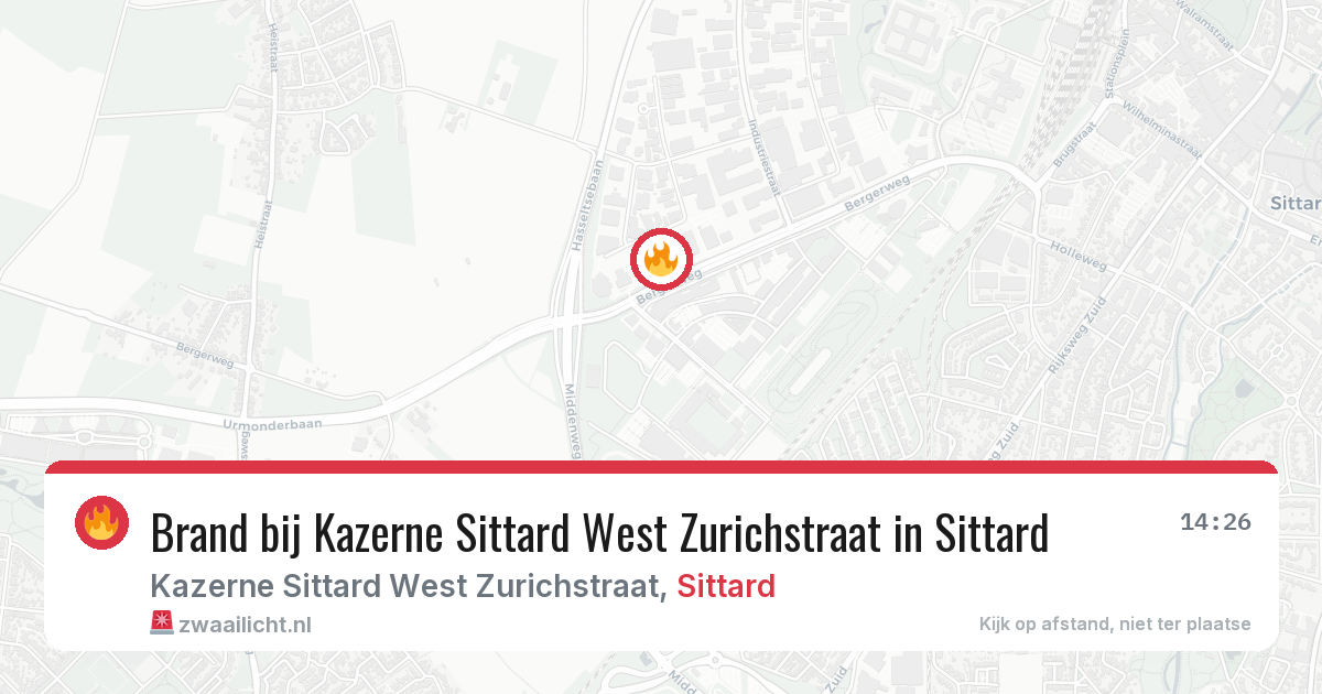 Brand bij Kazerne Sittard West Zurichstraat in Sittard — 11 apr 2026