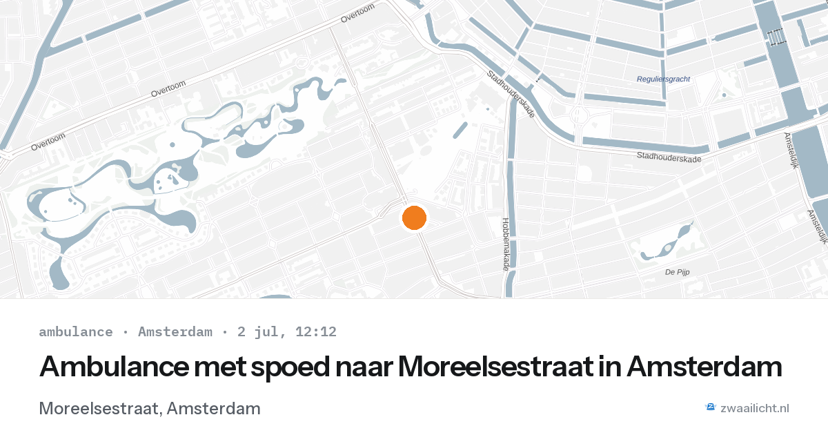 Ambulance met spoed naar Moreelsestraat in Amsterdam — 2 jul 2026