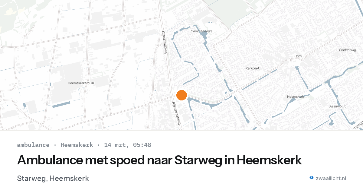 Ambulance met spoed naar Starweg in Heemskerk — 14 mrt 2026