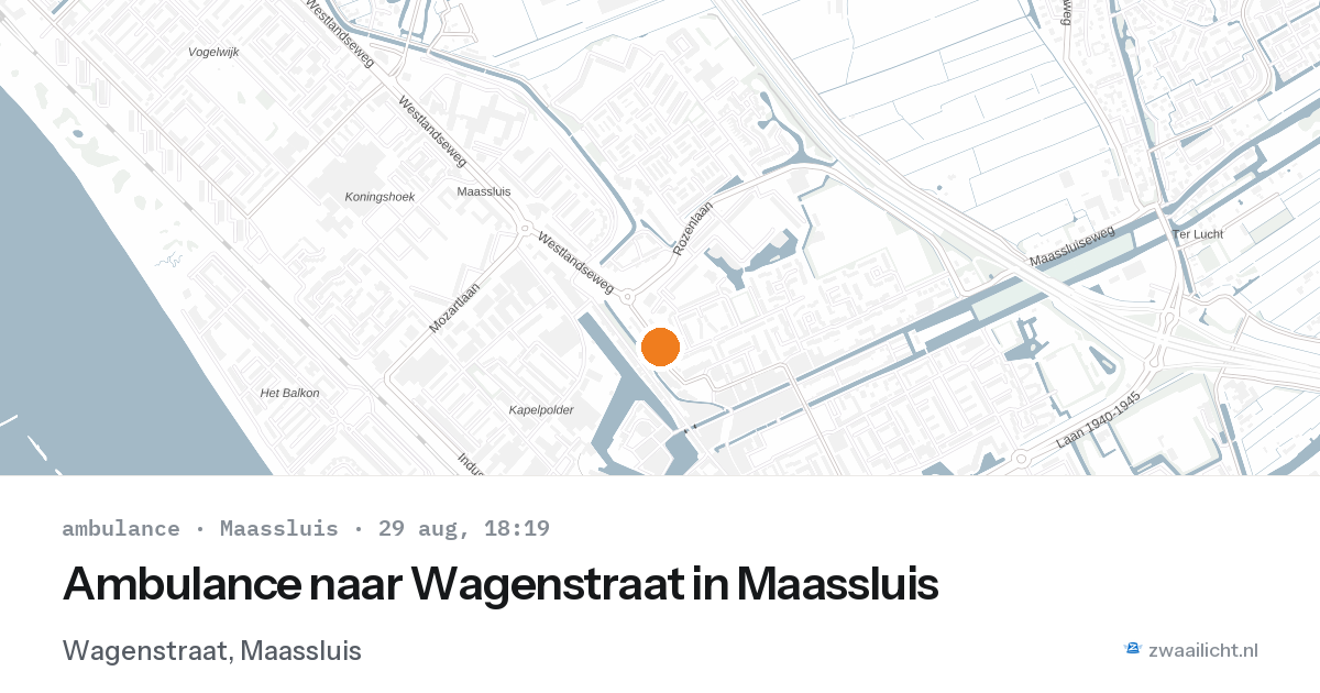Ambulance naar Wagenstraat in Maassluis — 29 aug 2026