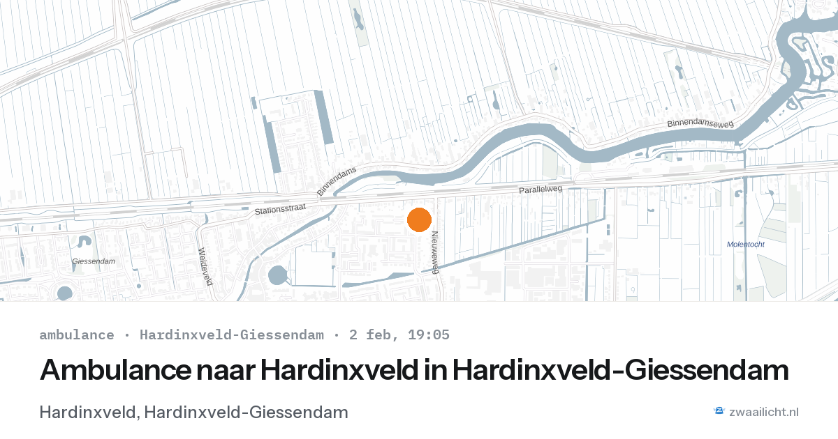 Ambulance naar Hardinxveld in Hardinxveld-Giessendam — 2 feb 2026