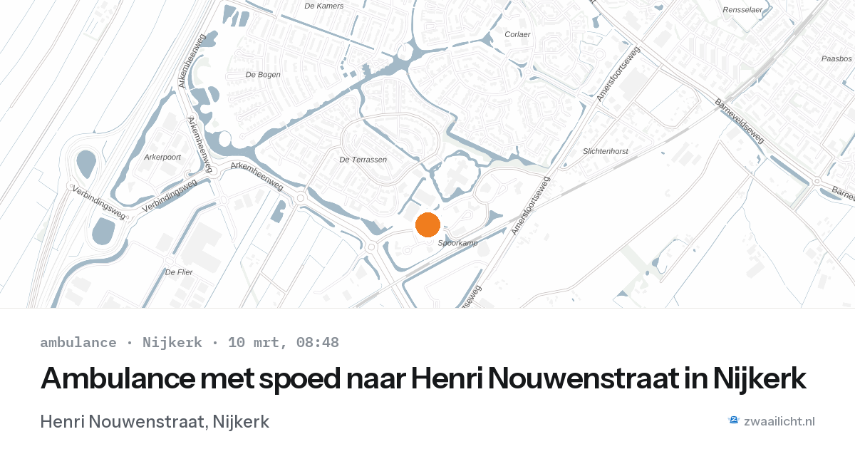 Ambulance met spoed naar Henri Nouwenstraat in Nijkerk — 10 mrt 2026