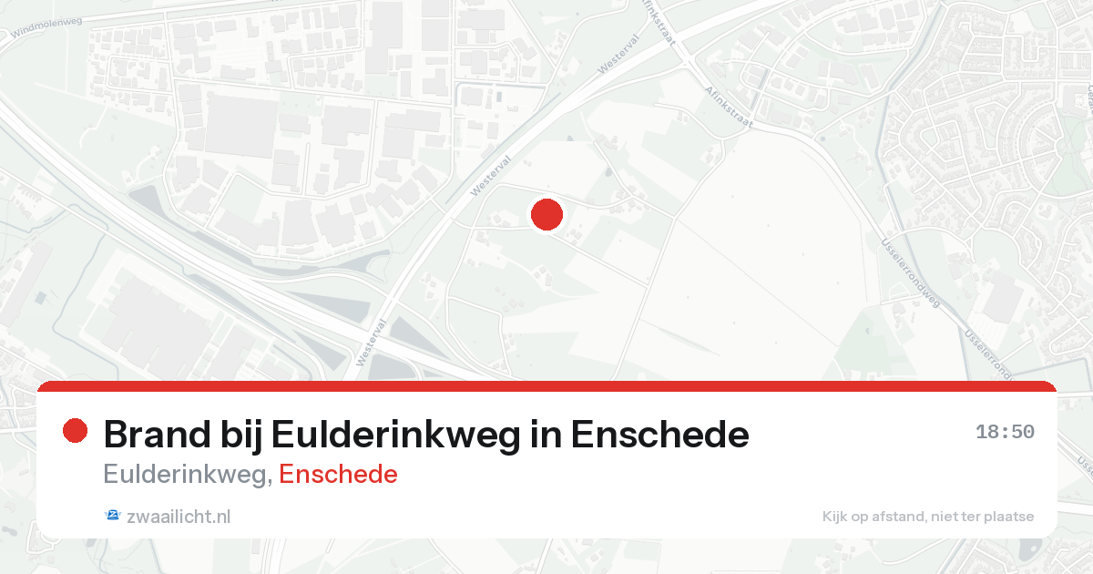 Brand bij Eulderinkweg in Enschede — 24 aug 2026