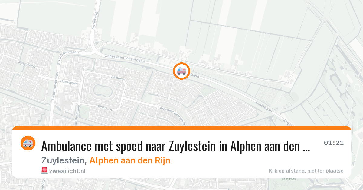 Ambulance met spoed naar Zuylestein in Alphen aan den Rijn — 6 apr 2026