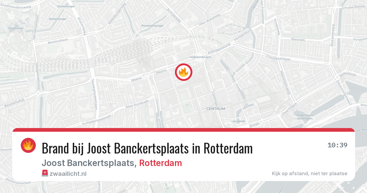Brand bij Joost Banckertsplaats in Rotterdam — 7 jun 2026