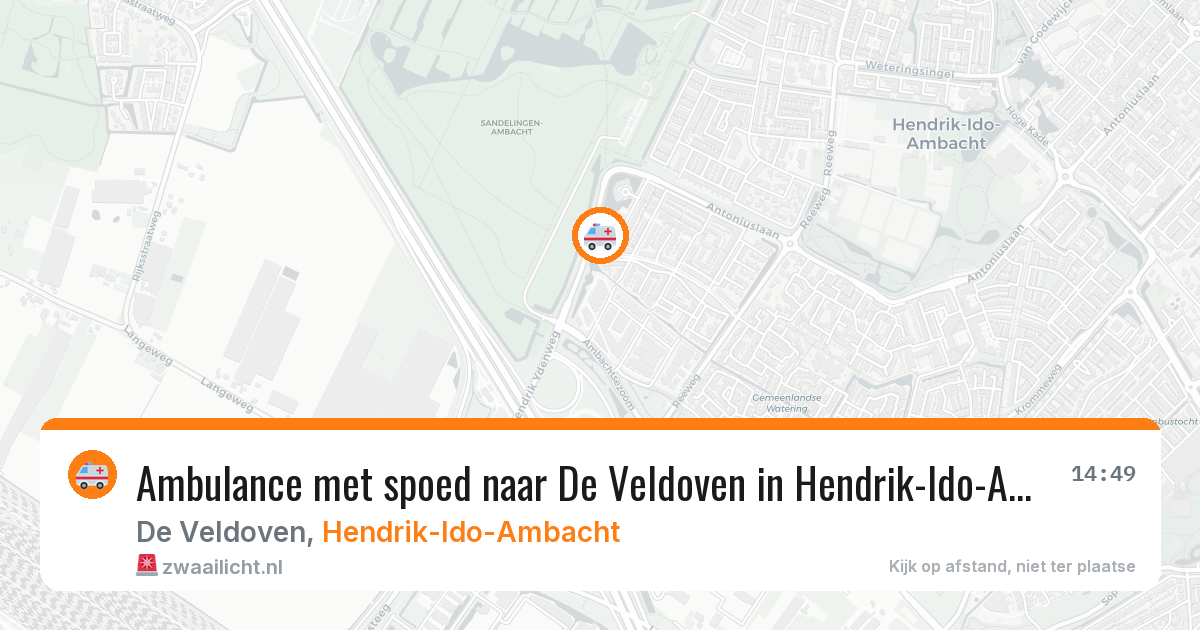 Ambulance met spoed naar De Veldoven in Hendrik-Ido-Ambacht — 15 apr 2026