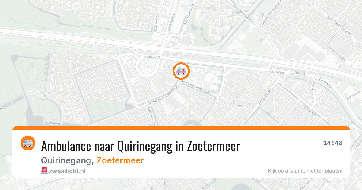 Ambulance naar Quirinegang in Zoetermeer — 24 mei 2026