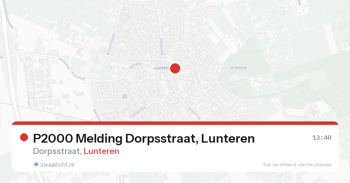 P2000 Melding Dorpsstraat, Lunteren — 31 jan 2026