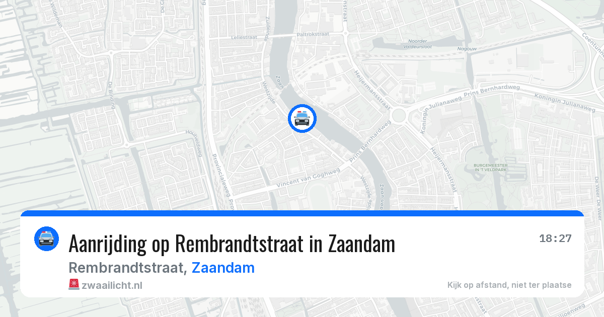 Aanrijding op Rembrandtstraat in Zaandam — 1 jul 2026
