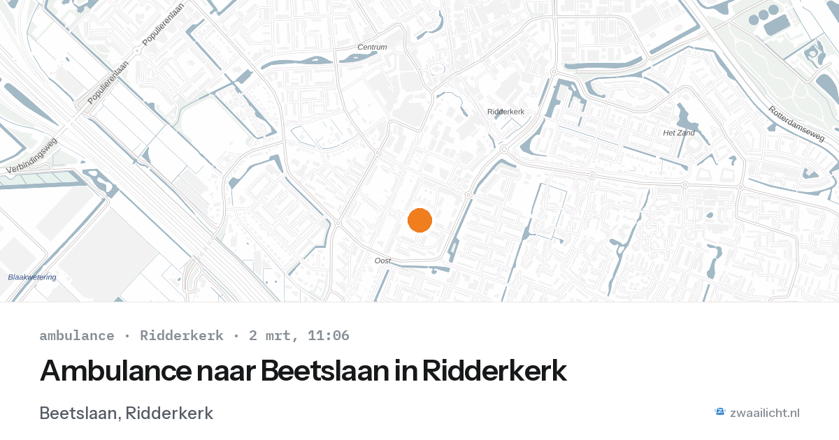 Ambulance naar Beetslaan in Ridderkerk — 2 mrt 2026