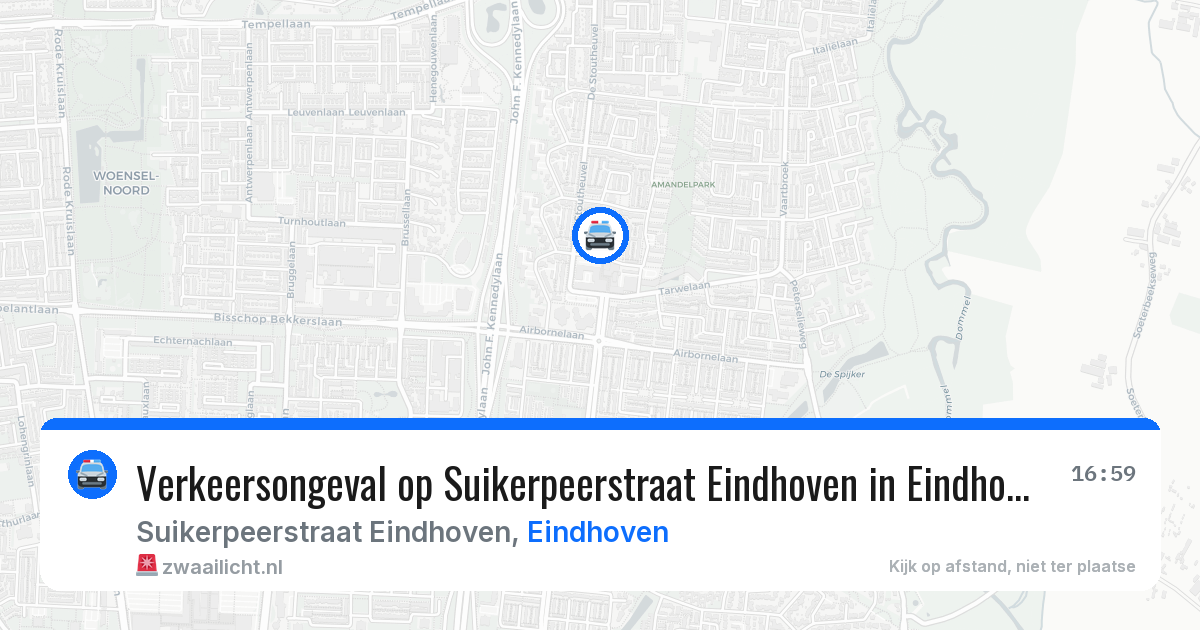 Verkeersongeval op Suikerpeerstraat Eindhoven in Eindhoven — 23 jan 2026