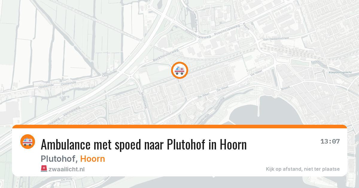 Ambulance met spoed naar Plutohof in Hoorn — 18 jul 2026