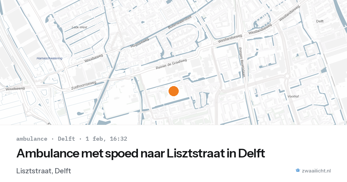 Ambulance met spoed naar Lisztstraat in Delft — 1 feb 2026