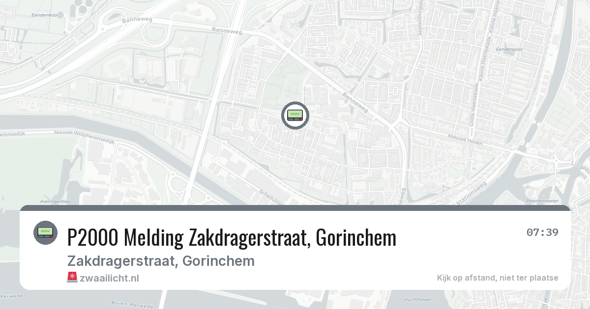 P2000 Melding Zakdragerstraat, Gorinchem — 4 mrt 2026