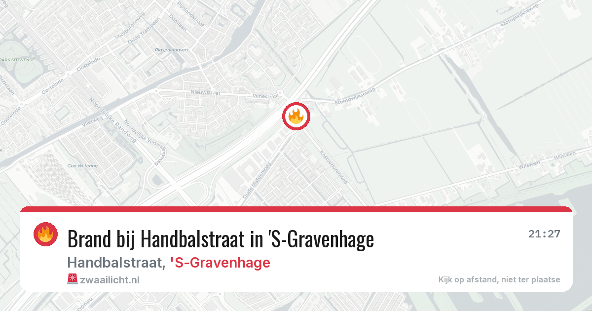 Brand bij Handbalstraat in 'S-Gravenhage — 16 jun 2026